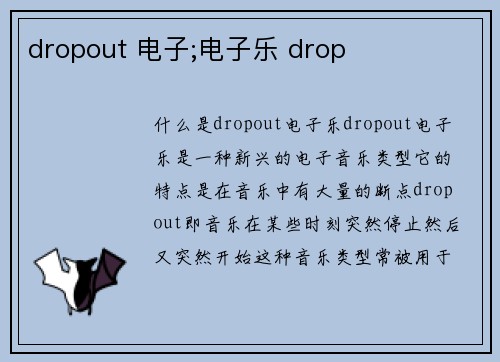 dropout 电子;电子乐 drop